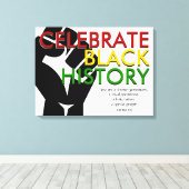 CELEBRATE BLACK GESCHICHTE Power Fist Bible Verse Leinwanddruck (Insitu (Holzboden))