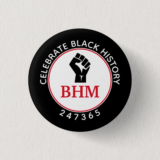 Celebrate Black History 247365 MONOGRAM Black Button (Vorderseite)