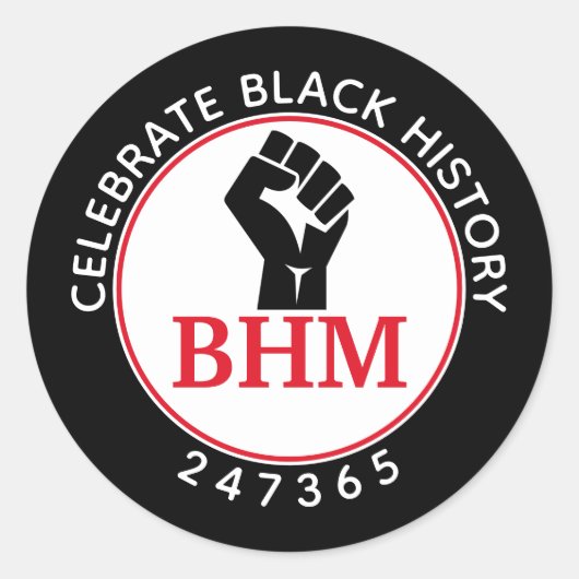 Celebrate Black History 247365 MONOGRAM Black Runder Aufkleber (Vorderseite)