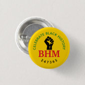 Celebrate Black History 247365 MONOGRAM Gelb Button (Vorne & Hinten)