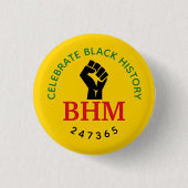 Celebrate Black History 247365 MONOGRAM Gelb Button (Vorderseite)