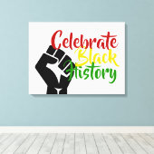 CELEBRATE BLACK HISTORY BHM Motivierend Leinwanddruck (Insitu (Holzboden))