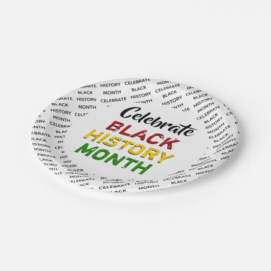 Celebrate Black History Monat Pappteller (Schrägansicht)