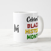 Celebrate Black History Mongram Jumbo-Tasse (Vorderseite Rechts)