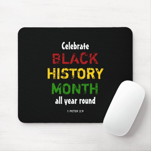 Celebrate Black History Month BHM Scripting Mousepad (Mit Mouse)