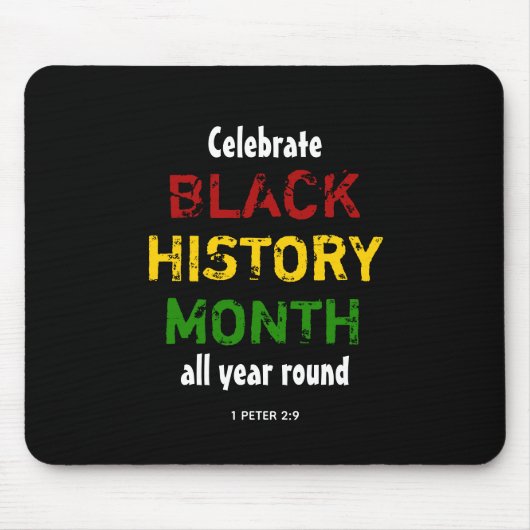 Celebrate Black History Month BHM Scripting Mousepad (Vorne)