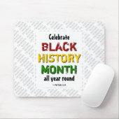 Celebrate Black History Month BHM Scripting White Mousepad (Mit Mouse)