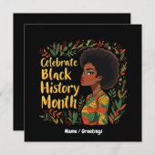 Celebrate Black History Month Ehre Afro American Einladung (Vorne/Hinten)