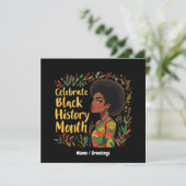 Celebrate Black History Month Ehre Afro American Einladung (Stehend Vorderseite)