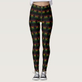 CELEBRATE BLACK HISTORY Red Yellow Green BHM Leggings (Vorderseite)