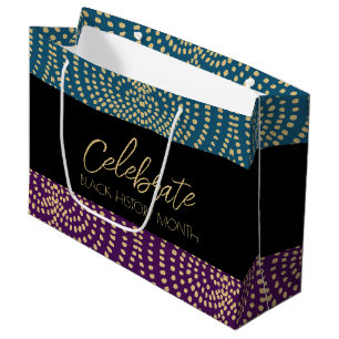 Celebrate Blackness Cyan Gold Black History Monat Große Geschenktüte