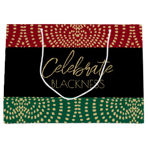 Celebrate Blackness Red Green Black History Montag Große Geschenktüte