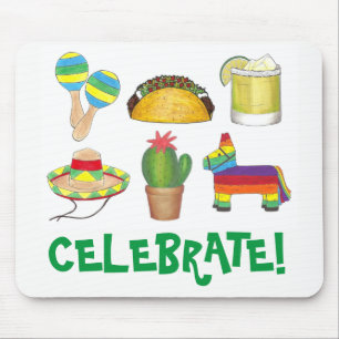 Celebrate Cinco de Mayo Fiesta Pinata Taco Mousepad