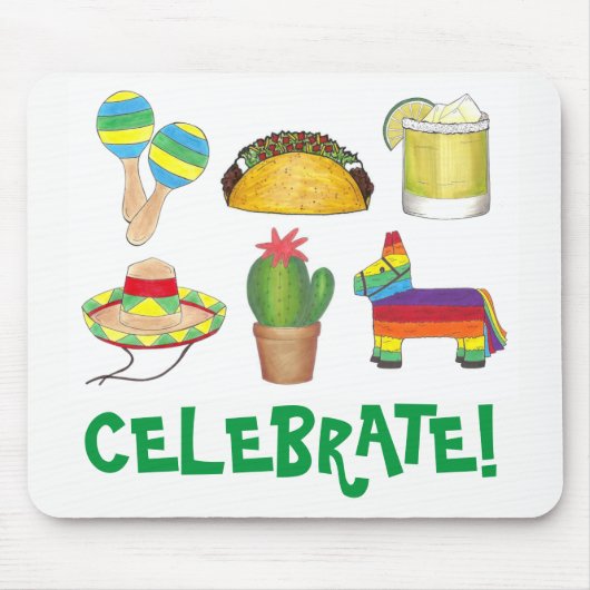 Celebrate Cinco de Mayo Fiesta Pinata Taco Mousepad (Vorne)