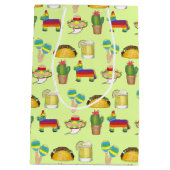 Celebrate Cinco de Mayo Fiesta Taco Piñata Cactus Mittlere Geschenktüte (Rückseite)