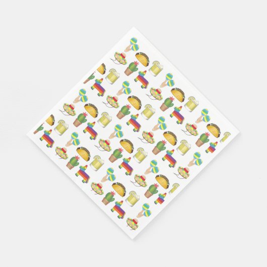 Celebrate Cinco de Mayo Fiesta Taco Piñata Cactus Serviette (Ecke)