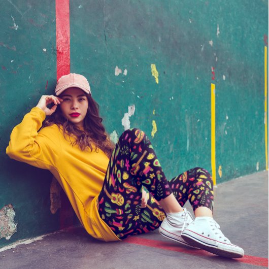 Celebrate Cinco de Mayo Vibranno Black Leggings