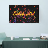 Celebrate Confetti Black Banner (Messeveranstaltung)