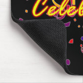 Celebrate Confetti Black Mousepad (Ecke)