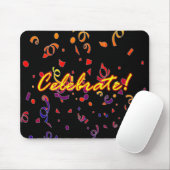 Celebrate Confetti Black Mousepad (Mit Mouse)