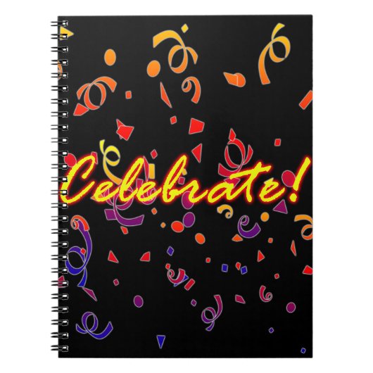 Celebrate Confetti Black Notizblock (Vorderseite)