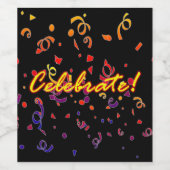 Celebrate Confetti Black Weinetikett (Einzelnes Label)