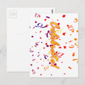 Celebrate Confetti Postkarte (Vorne/Hinten)
