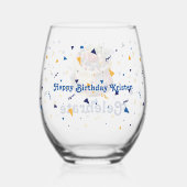 Celebrate, Confetti und Cake Stemless Weinglas Ohne Stiel (Rückseite)