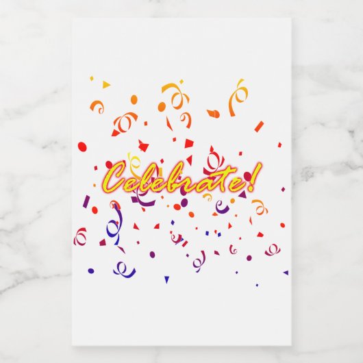 Celebrate Confetti Weinetikett (Einzelnes Label)