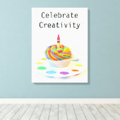Celebrate Creativity Cupcake Leinwanddruck (Insitu (Holzboden))