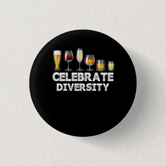 Celebrate Diversity Bier Alkohol Lover Drinki Button (Vorderseite)