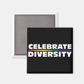 Celebrate Diversity Black Magnet (Vorderseite/Rückseite)