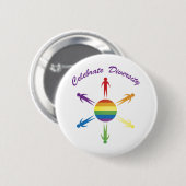 Celebrate Diversity Circle Buttons (Vorne & Hinten)