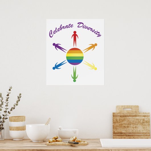 Celebrate Diversity Circle Posters Poster (Küche)