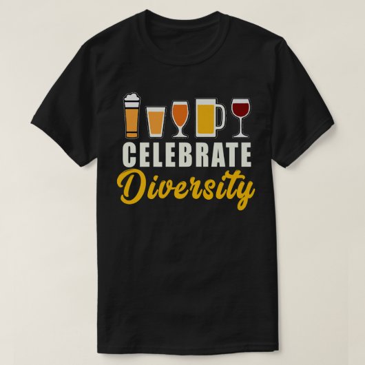 Celebrate Diversity Craft Bierbraun Hopfen Funn T-Shirt (Design vorne)