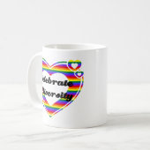 Celebrate Diversity Dark Text Kaffeetasse (Vorderseite Links)