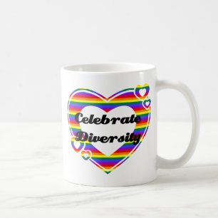 Celebrate Diversity Dark Text Kaffeetasse