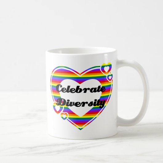 Celebrate Diversity Dark Text Kaffeetasse (Rechts)