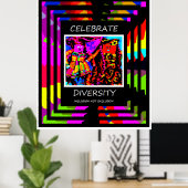 Celebrate Diversity - Einbeziehung NICHT Ausschlus Poster (Heimbüro)