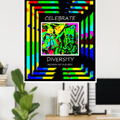 Celebrate Diversity - Einbeziehung NICHT Ausschlus Poster (Heimbüro)