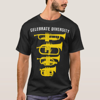 Celebrate Diversity Funny Trompete Flögelhorn Mais T-Shirt