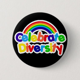 Celebrate Diversity Gay Pride Rainbow Button