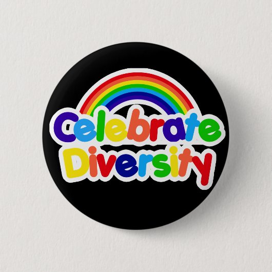 Celebrate Diversity Gay Pride Rainbow Button (Vorderseite)