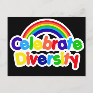 Celebrate Diversity Gay Pride Rainbow Postkarte