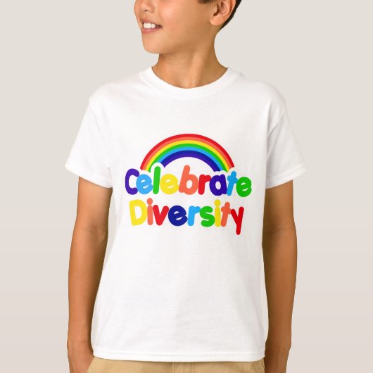Celebrate Diversity Gay Pride Rainbow T-Shirt (Vorderseite)