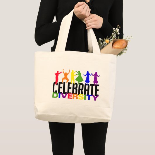 Celebrate Diversity Jumbo Stoffbeutel (Vorderseite (Produkt))