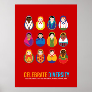 Celebrate Diversity Multikulturelle Tage Kinderpos Poster