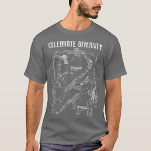 Celebrate Diversity Niedlich Black Firearm Eigent T-Shirt