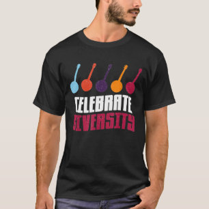 Celebrate Diversity Niedlich für Banjo Spieler 2 T-Shirt