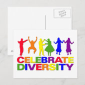 Celebrate Diversity Postkarte (Vorne/Hinten)